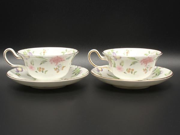 美品 ウエッジウッド カップ＆ソーサー 2客セット ペア スウィートプラム WEDGWOOD