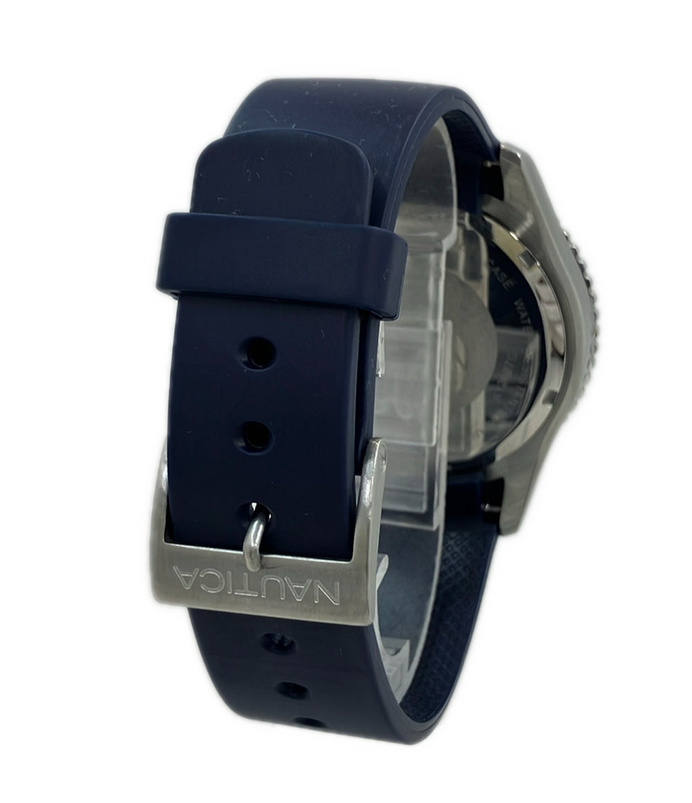 美品 NAUTICA 腕時計 フラッグ クオーツ ホワイト A12627G メンズ ノーティカ