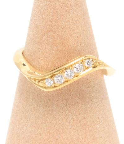 美品 MIKIMOTO リング 指輪 K18 ダイヤ 0.10ct レディース SIZE 8号 ミキモト