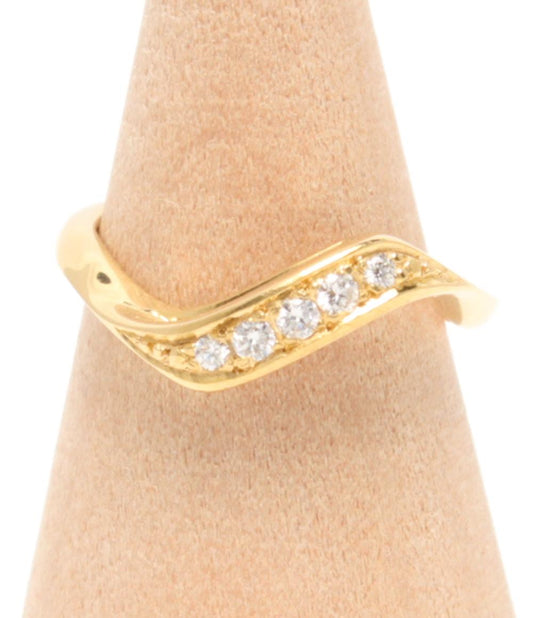 美品 MIKIMOTO リング 指輪 K18 ダイヤ 0.10ct レディース SIZE 8号 ミキモト