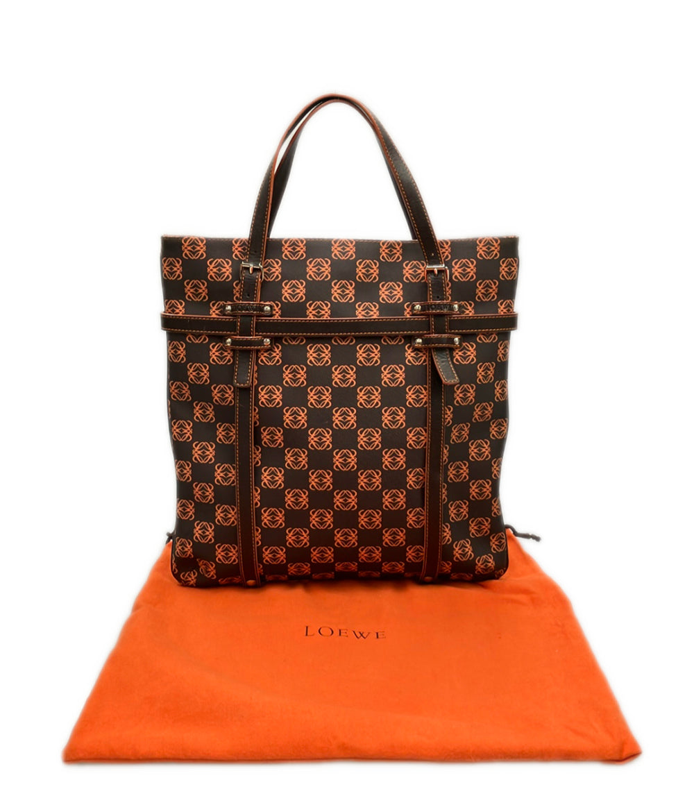 LOEWE トートバッグ　オレンジ　柄あり　汚れあり　ロエベ LOEWE トートバッグ アナグラム柄 レディース ロエベ – Rehello by BOOKOFF