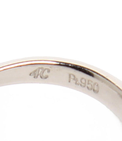 美品 ヨンドシー リング 指輪 Pt950 ダイヤ 2P レディース SIZE 8号 4℃