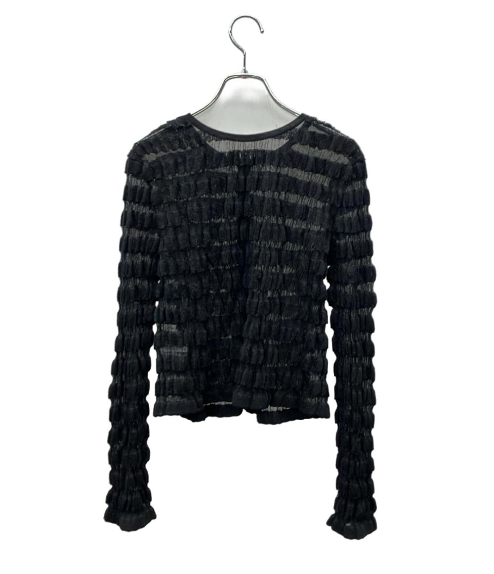 Whim Gazette 長袖カーディガン アンサンブル ブラック シアー  ブラック ボーダー WGZ1051105A0005 レディース SIZE F (M) ウィム ガゼット