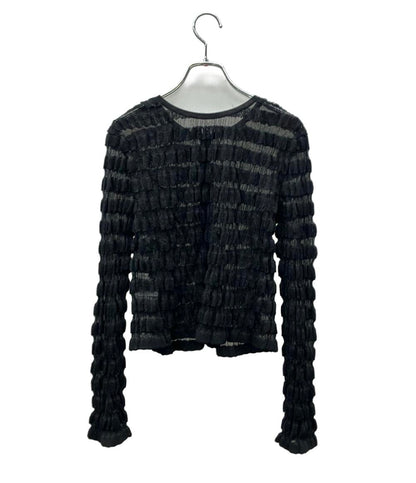 Whim Gazette 長袖カーディガン アンサンブル ブラック シアー  ブラック ボーダー WGZ1051105A0005 レディース SIZE F (M) ウィム ガゼット