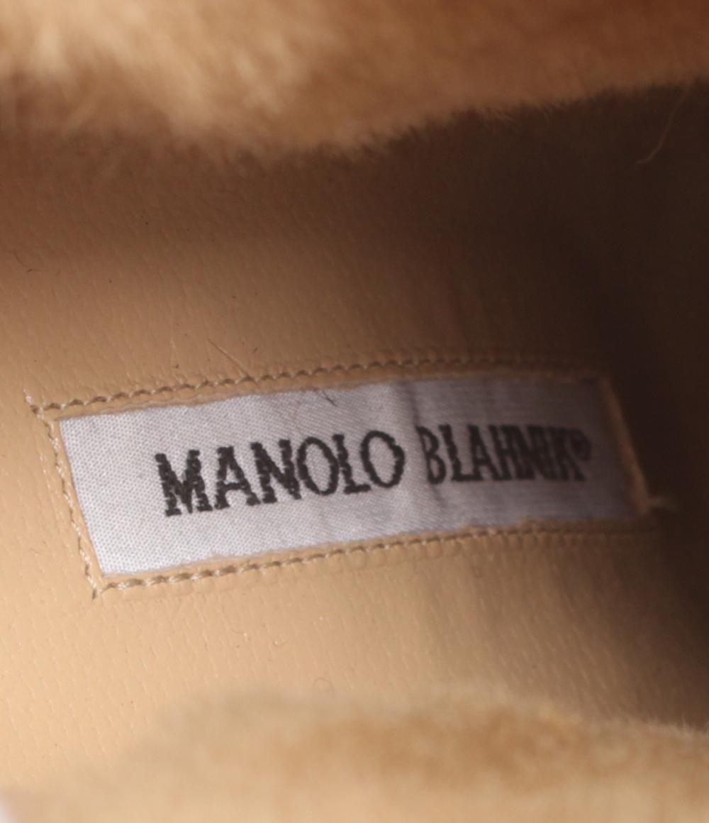 マノロブラニク ロングブーツ ハラコ レオパード レディース SIZE 38 (M) MANOLO BLAHNIK