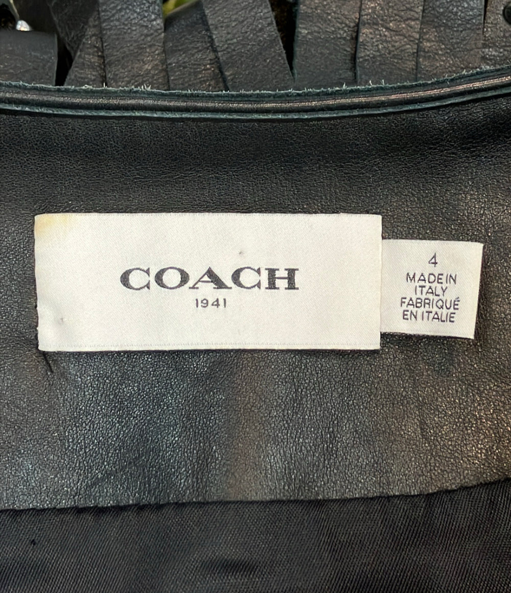 COACH カーブレザー フリンジベスト 86954 レディース SIZE 4 コーチ
