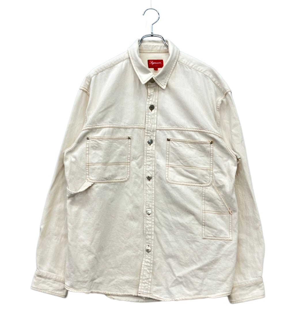 Supreme 長袖シャツ デニム ペインター アイボリー メンズ SIZE L シュプリーム