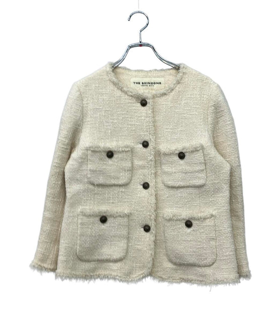 SHINZONE ノーカラージャケット ツイード シルク混 15SMSJK11 レディース SIZE 38 (S) シンゾーン