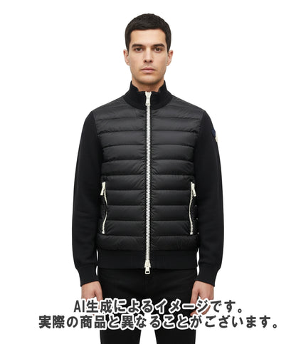 MONCLER ダウンジャケット ハイネック 軽量ナイロン スウェット 切替 MAGLIA CARDIGAN C10918405500 メンズ SIZE L モンクレール