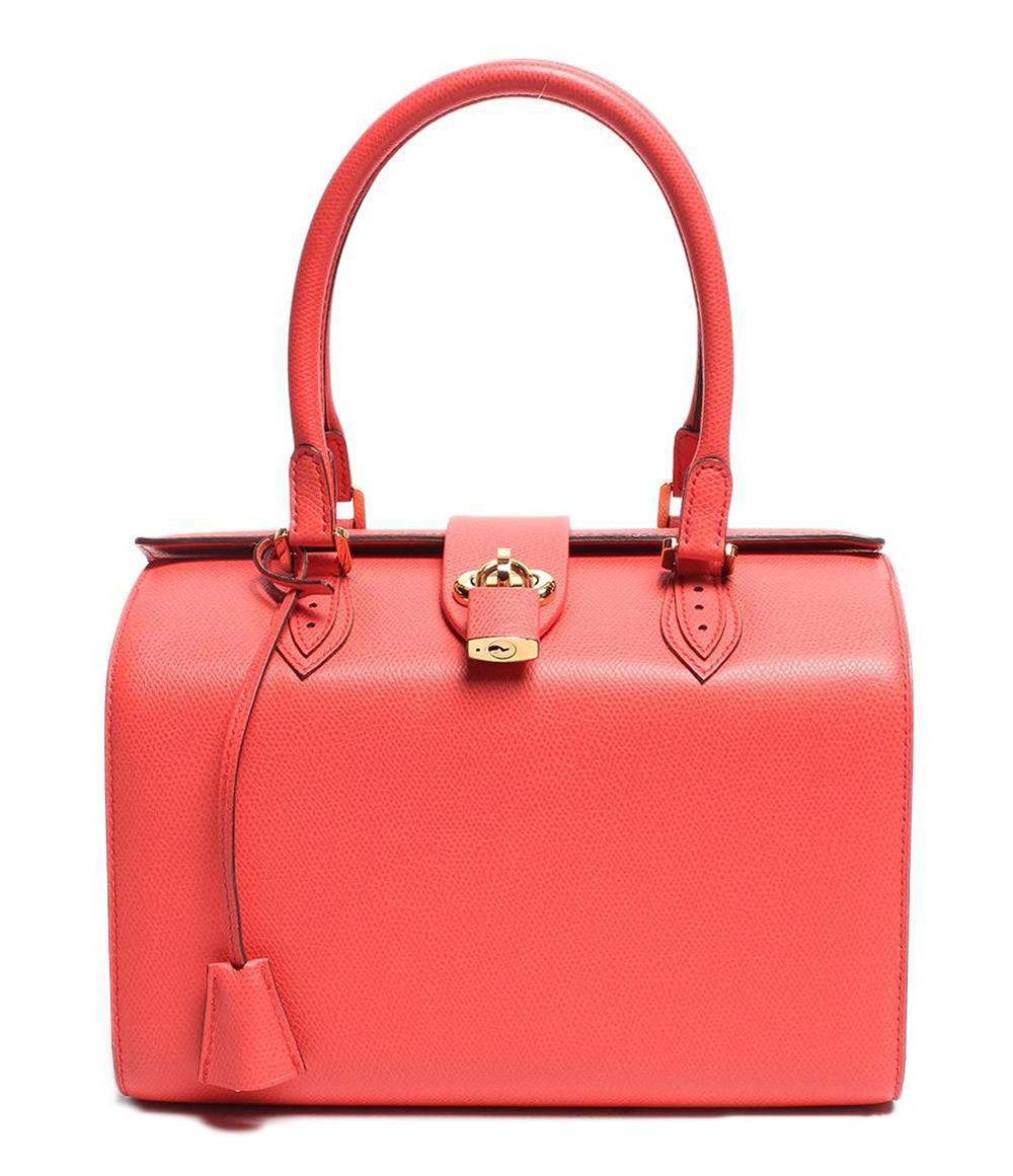 モラビト レザー ハンドバッグ ゴールド金具 サーモンピンク系 オルセー レディース MORABITO