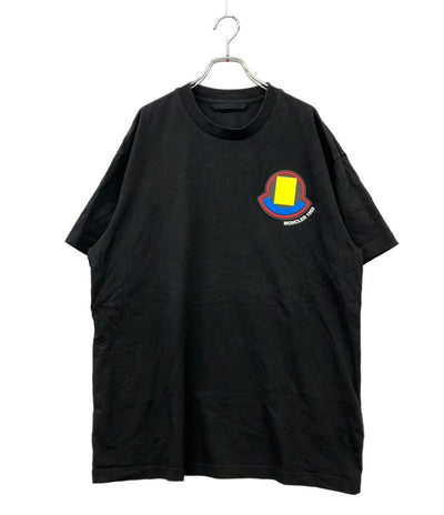 MONCLER 半袖Tシャツ カットソー 胸ロゴ ブラック H20928C00010 レディース SIZE L モンクレール