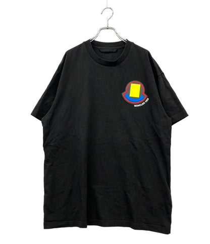 MONCLER 半袖Tシャツ カットソー 胸ロゴ ブラック H20928C00010 レディース SIZE L モンクレール