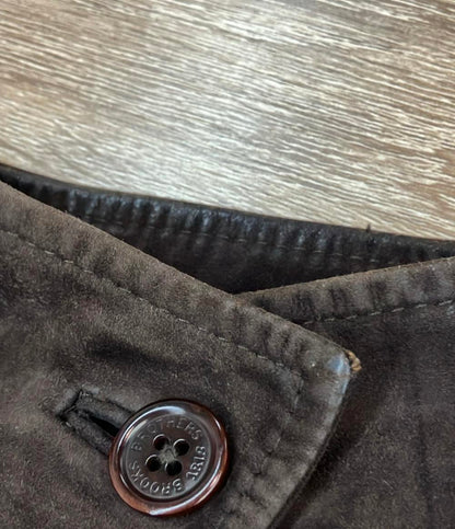 Brooks Brothers ラムレザースエード シャツジャケット オーバーサイズ  ダークブラウン メンズ SIZE L ブルックスブラザーズ