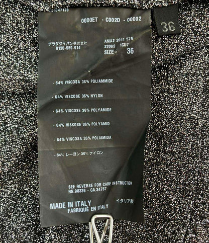 PRADA ノースリーブ プリーツワンピース ラメ レディース SIZE 36 (XS) プラダ