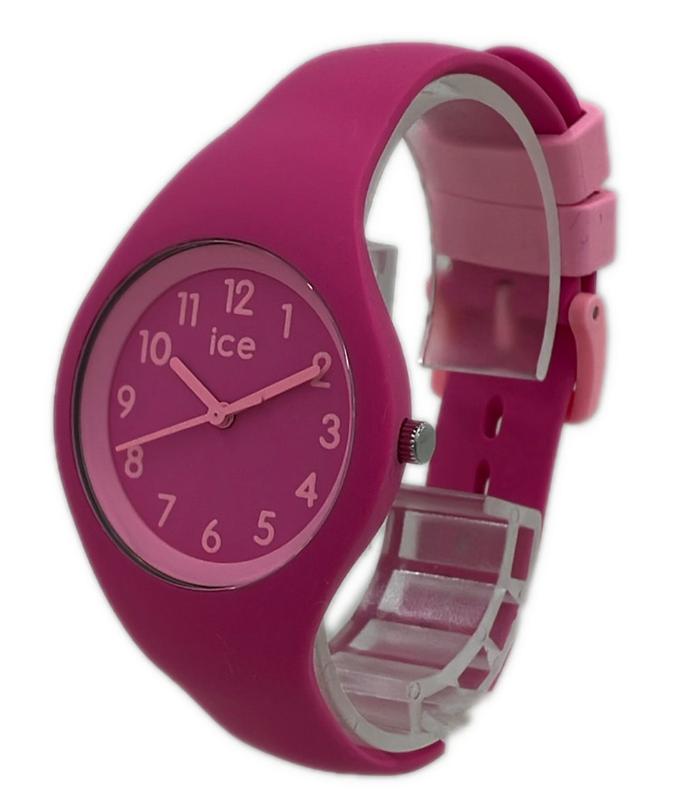 美品 ice watch 腕時計 クオーツ ピンク レディース アイスウォッチ