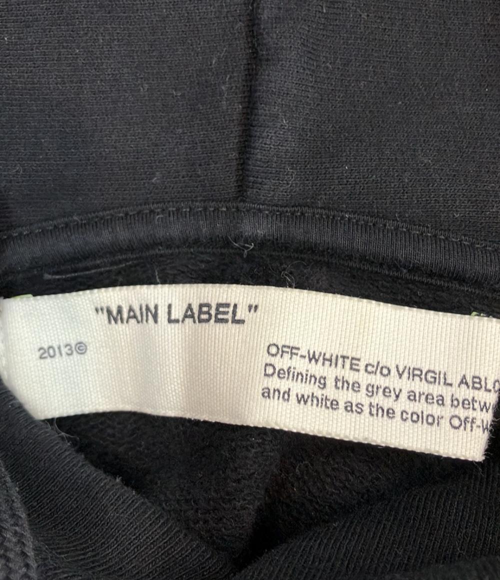 OFF-WHITE 長袖パーカー スウェット プルオーバー   バックアロー 19AW UNFINISHED SLIM HOODIE OMBB034E19E30003 メンズ SIZE L オフホワイト
