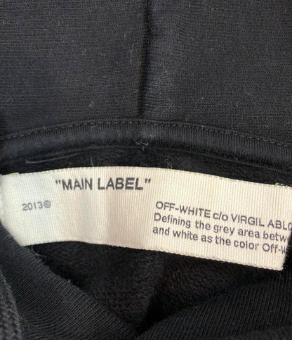 OFF-WHITE 長袖パーカー スウェット プルオーバー   バックアロー 19AW UNFINISHED SLIM HOODIE OMBB034E19E30003 メンズ SIZE L オフホワイト