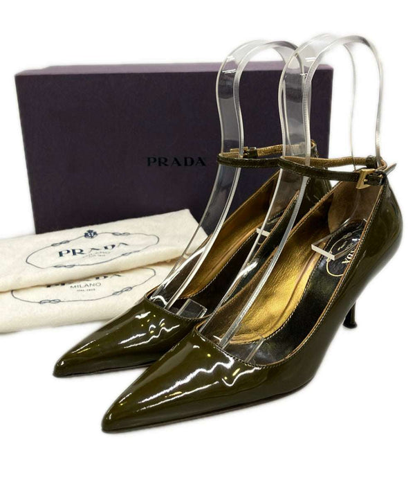 PRADA アンクルストラップエナメルパンプス レディース SIZE 34 (22cm) プラダ