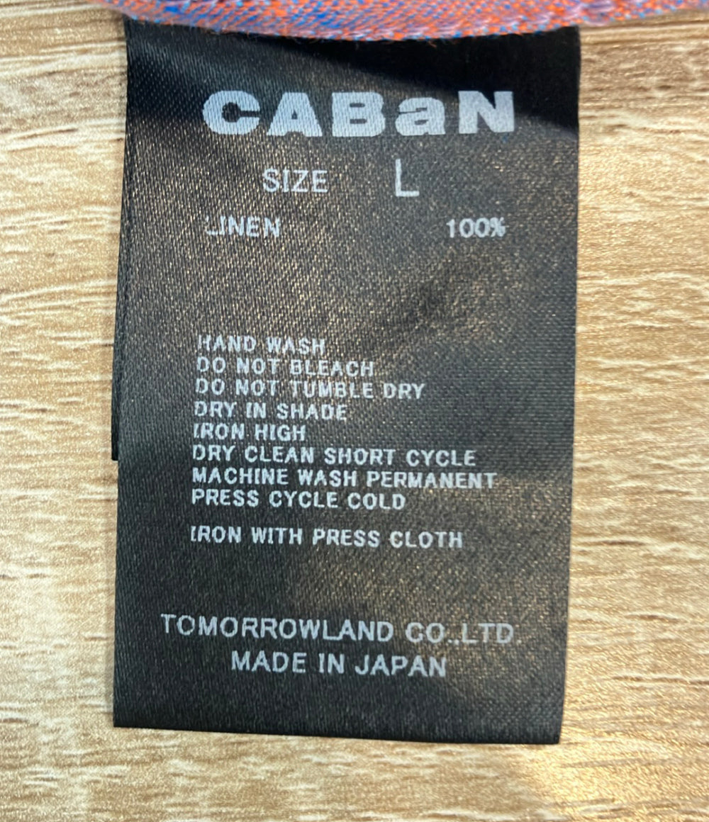 CABaN 半袖シャツ ネル リネン 59-05-01-05005 メンズ SIZE L キャバン