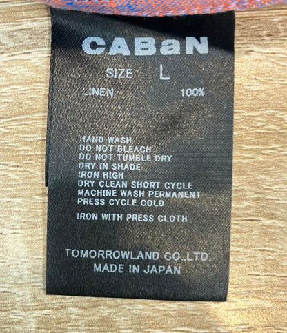 CABaN 半袖シャツ ネル リネン 59-05-01-05005 メンズ SIZE L キャバン
