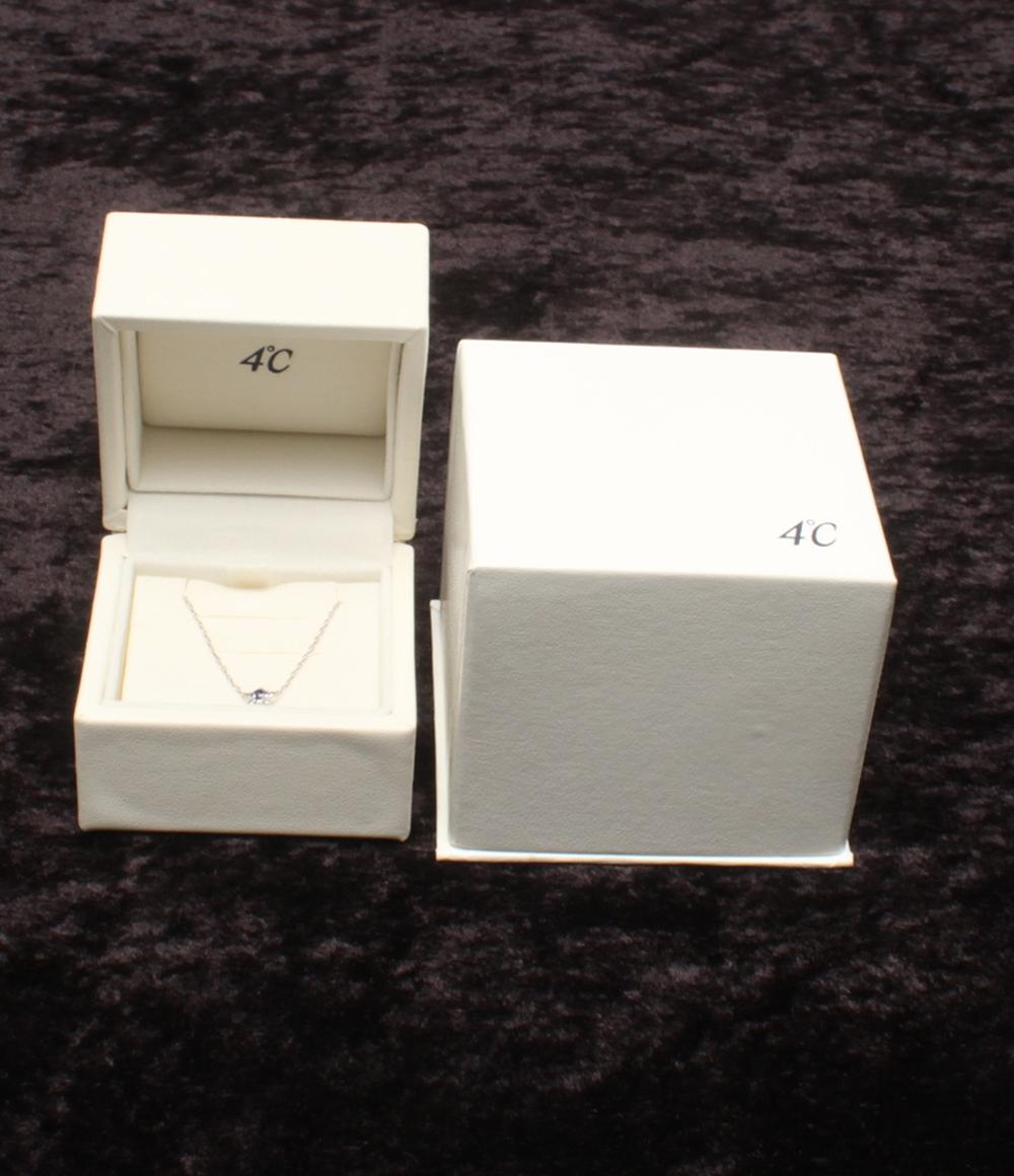 美品 ヨンドシー ネックレス K10 サファイア フラワーモチーフ レディース 4℃