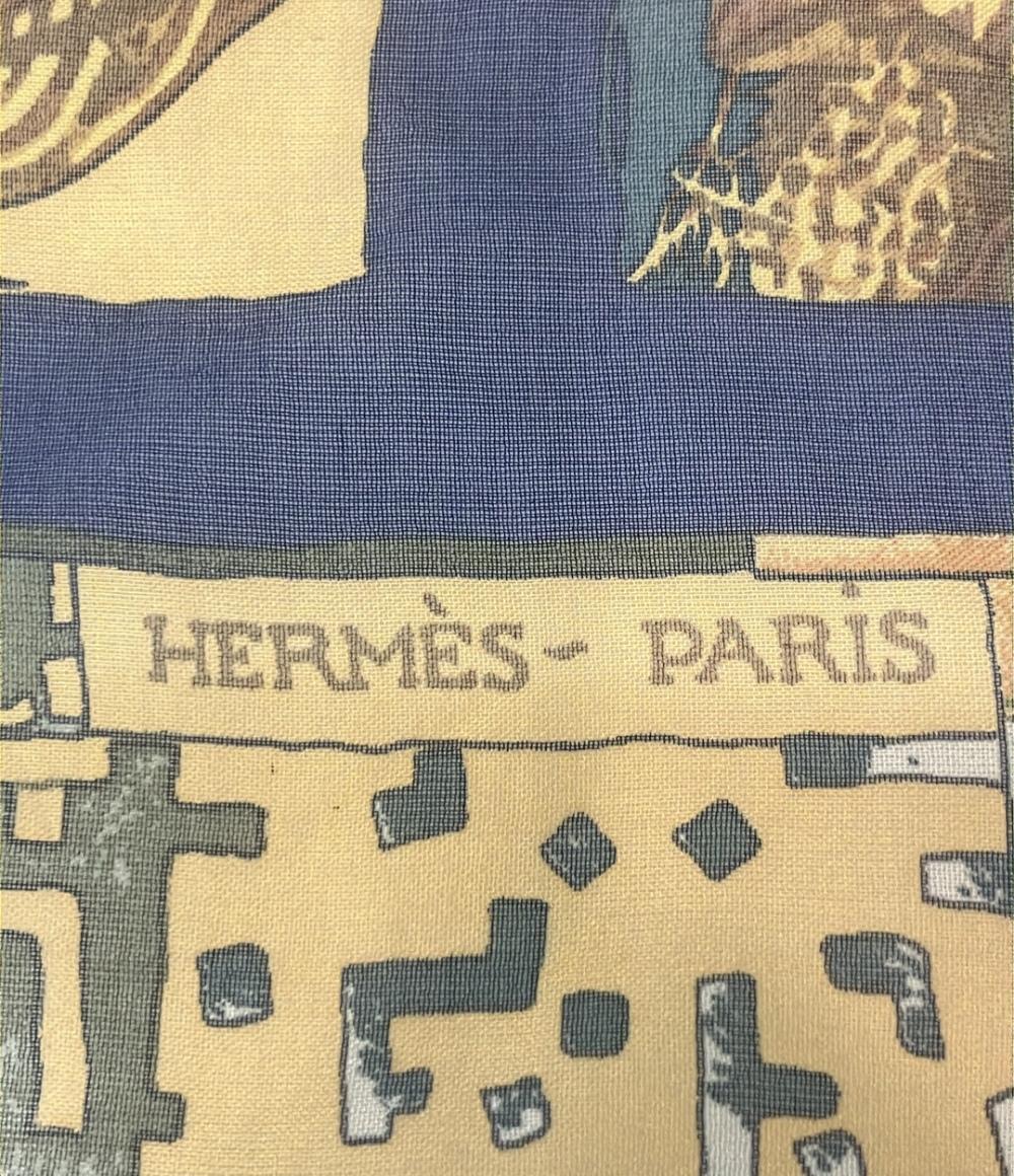 美品 エルメス スカーフ カレ45 シルク100% ペルソナ PERSONA レディース HERMES