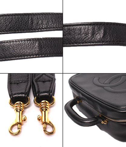 CHANEL 2way バニティバッグ ショルダーバッグ 斜め掛け ココマーク キャビアスキン ゴールド金具 5番台 レディース シャネル