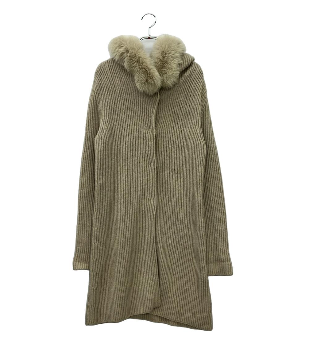 'S Max Mara 長袖カーディガン ファー付き ニット ロング レディース SIZE M エス マックスマーラ