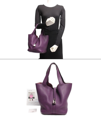 エルメス レザーハンドバッグ □P刻印 シルバー金具 ピコタンロックMM トリヨンクレマンス レディース HERMES