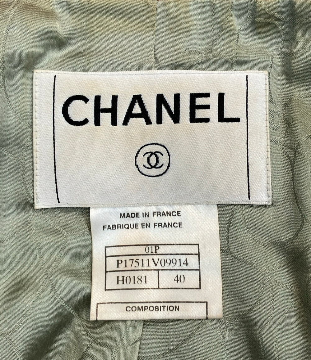 訳あり CHANEL ツイード ジップアップ ジャケット P17511V09914 レディース SIZE 40 (M) シャネル