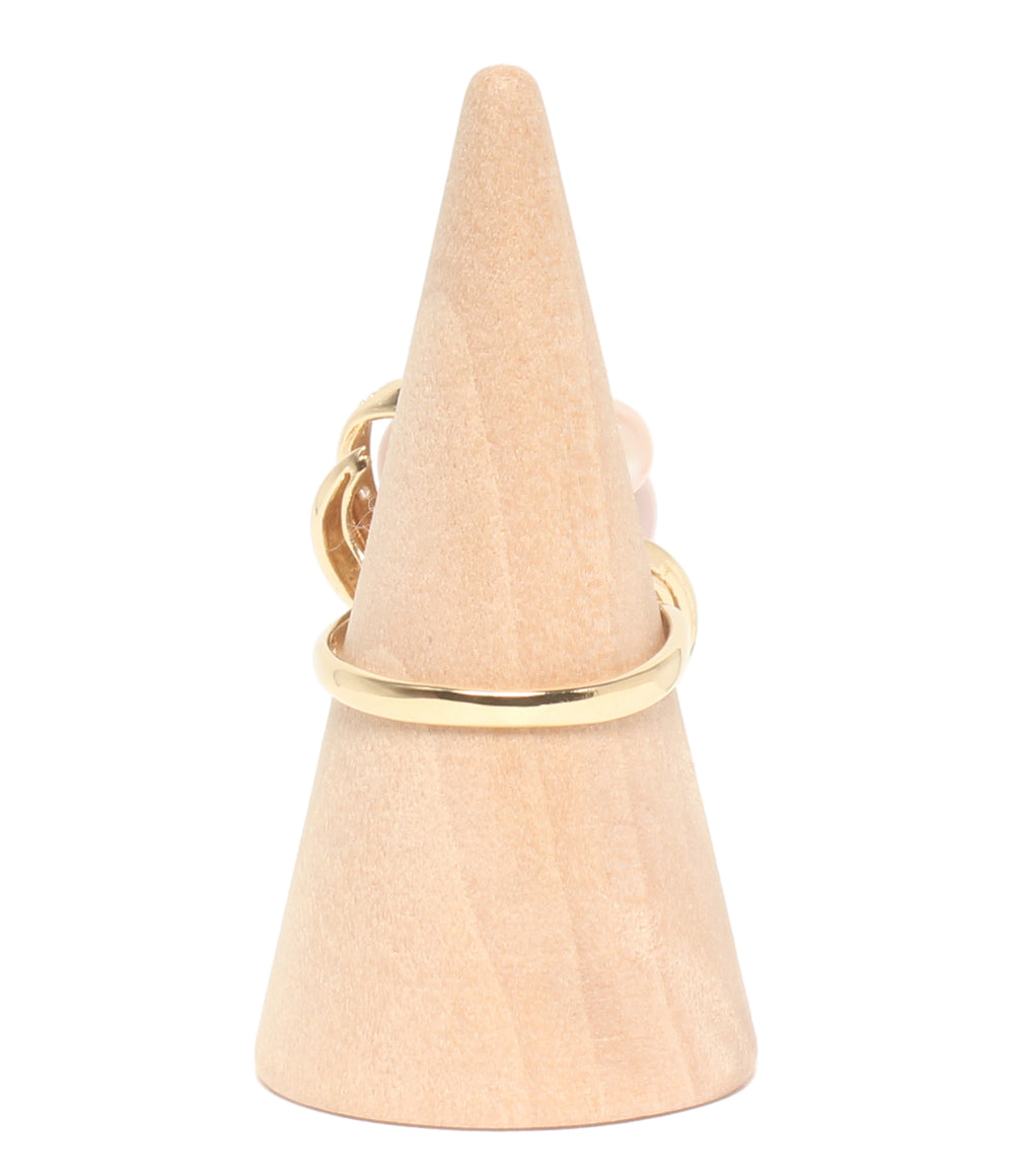 美品 リング 指輪 K18 パール5-7mm ダイヤ0.04ct レディース SIZE 11号