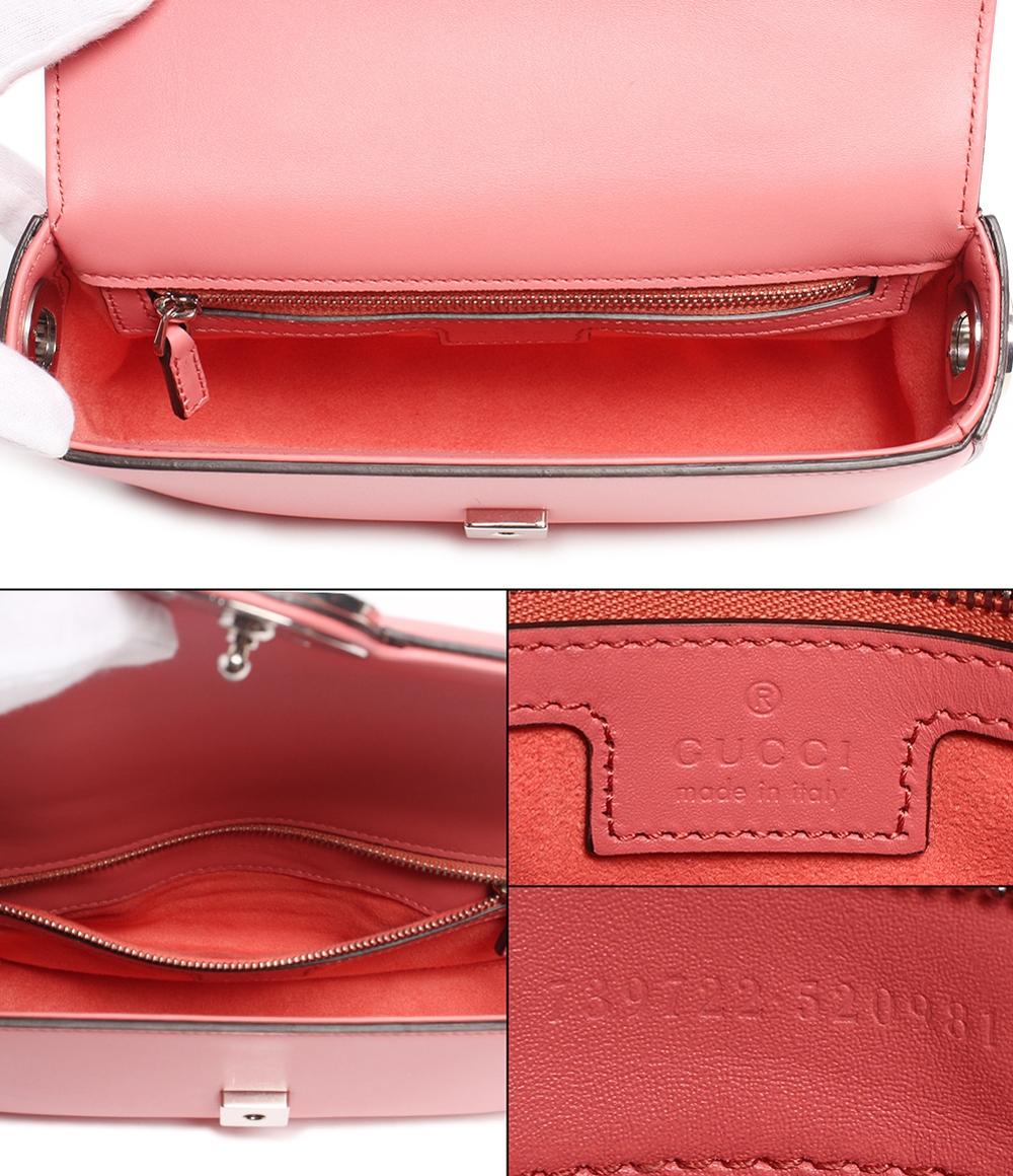 グッチ 2wayレザーショルダーバッグ シルバー金具 プチ GG ダブルG