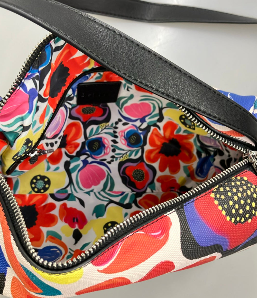 美品 Desigual ハンドバッグ ショルダーバッグ 2WAY 斜め掛け 花柄 レディース デジグアル