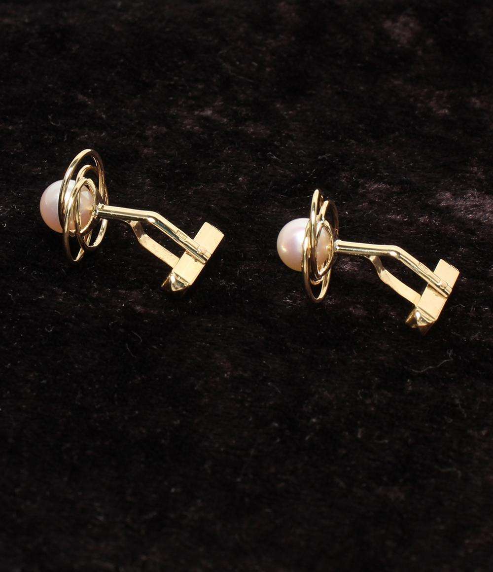 美品 タイピン カフス K18 パール 2点セット メンズ