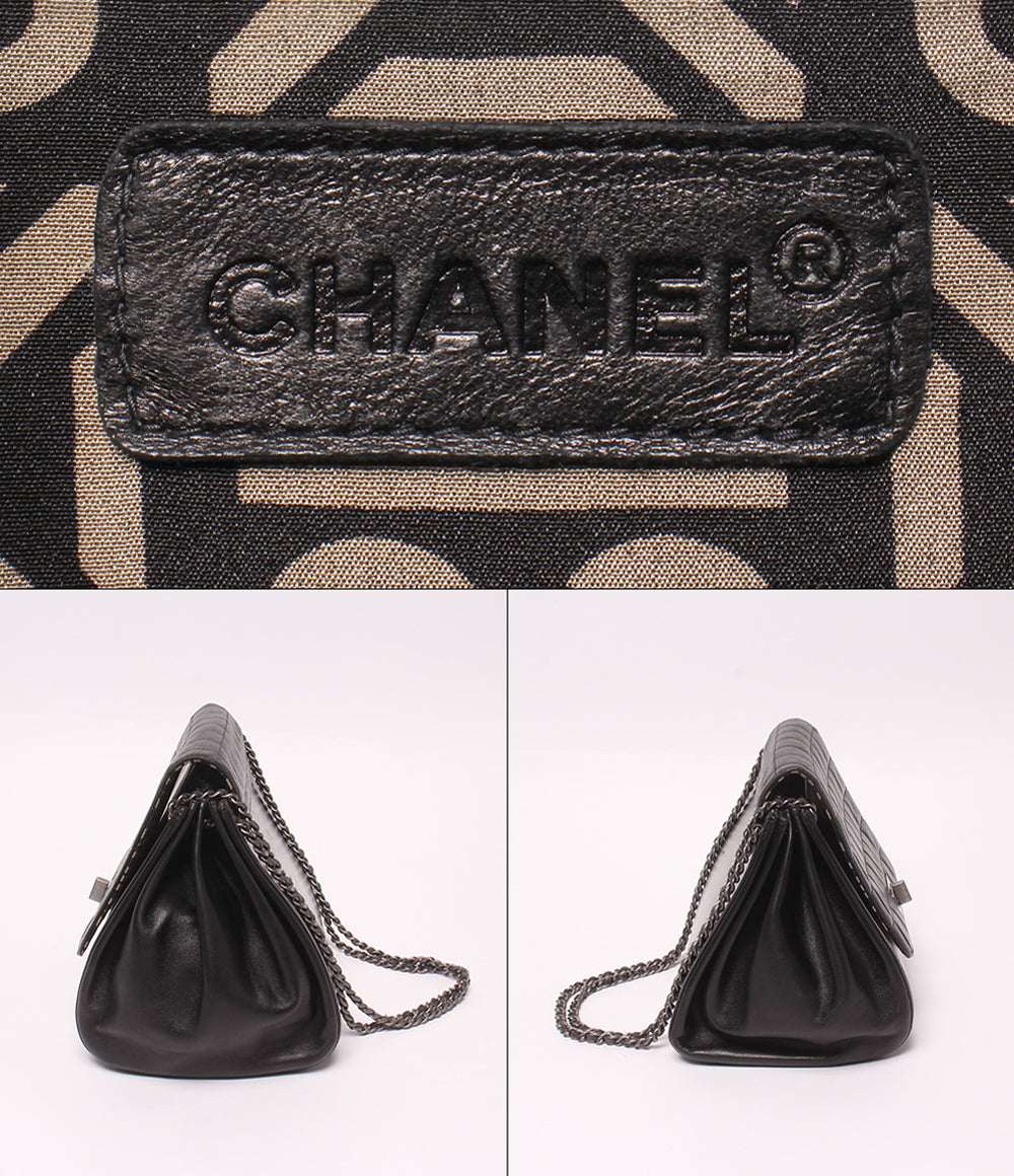 CHANEL チェーンショルダーバッグ 肩掛け 斜め掛け シルバー金具 6番台 チョコバー 2.55 レディース シャネル