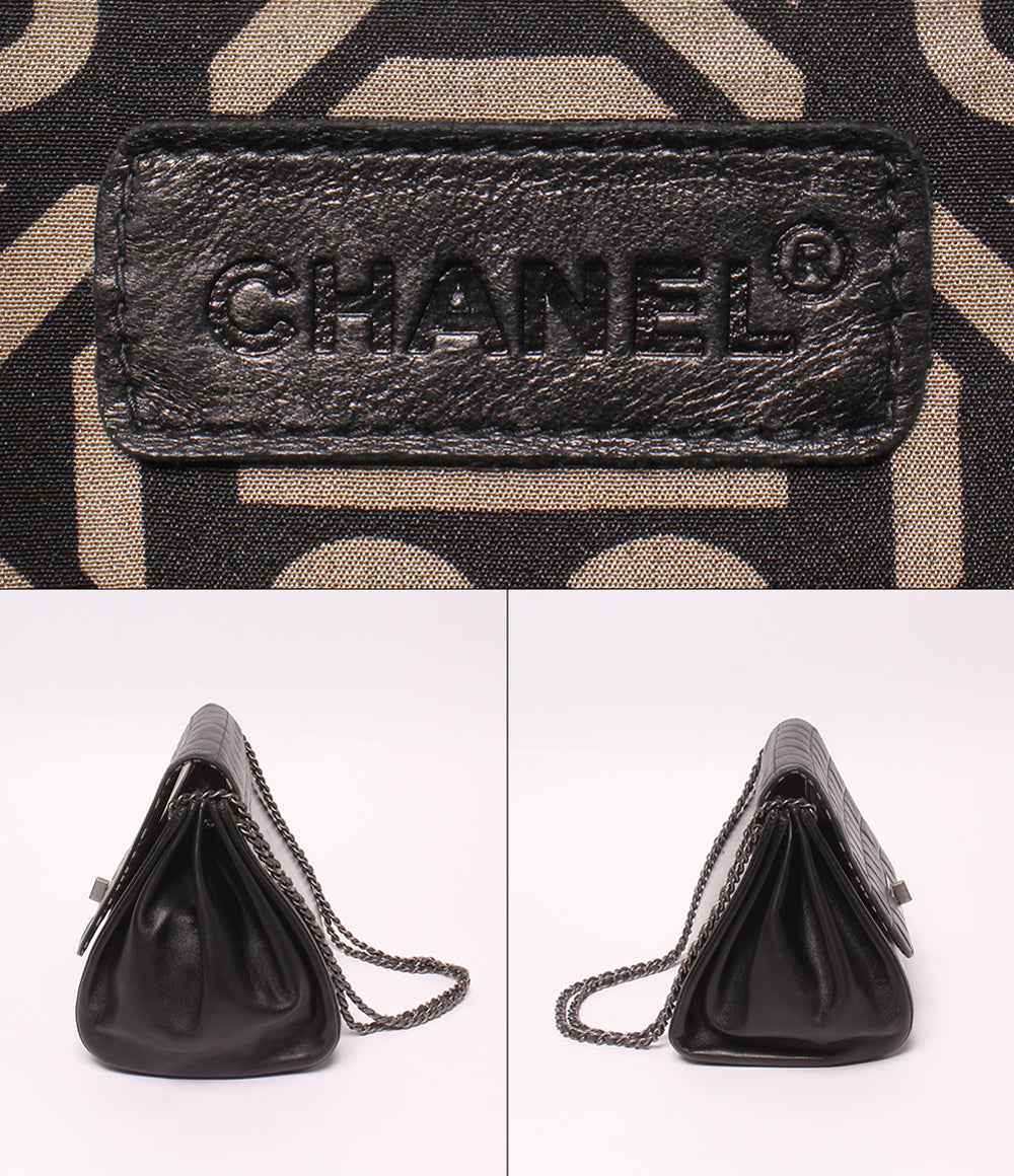 CHANEL チェーンショルダーバッグ 肩掛け 斜め掛け シルバー金具 6番台 チョコバー 2.55 レディース シャネル