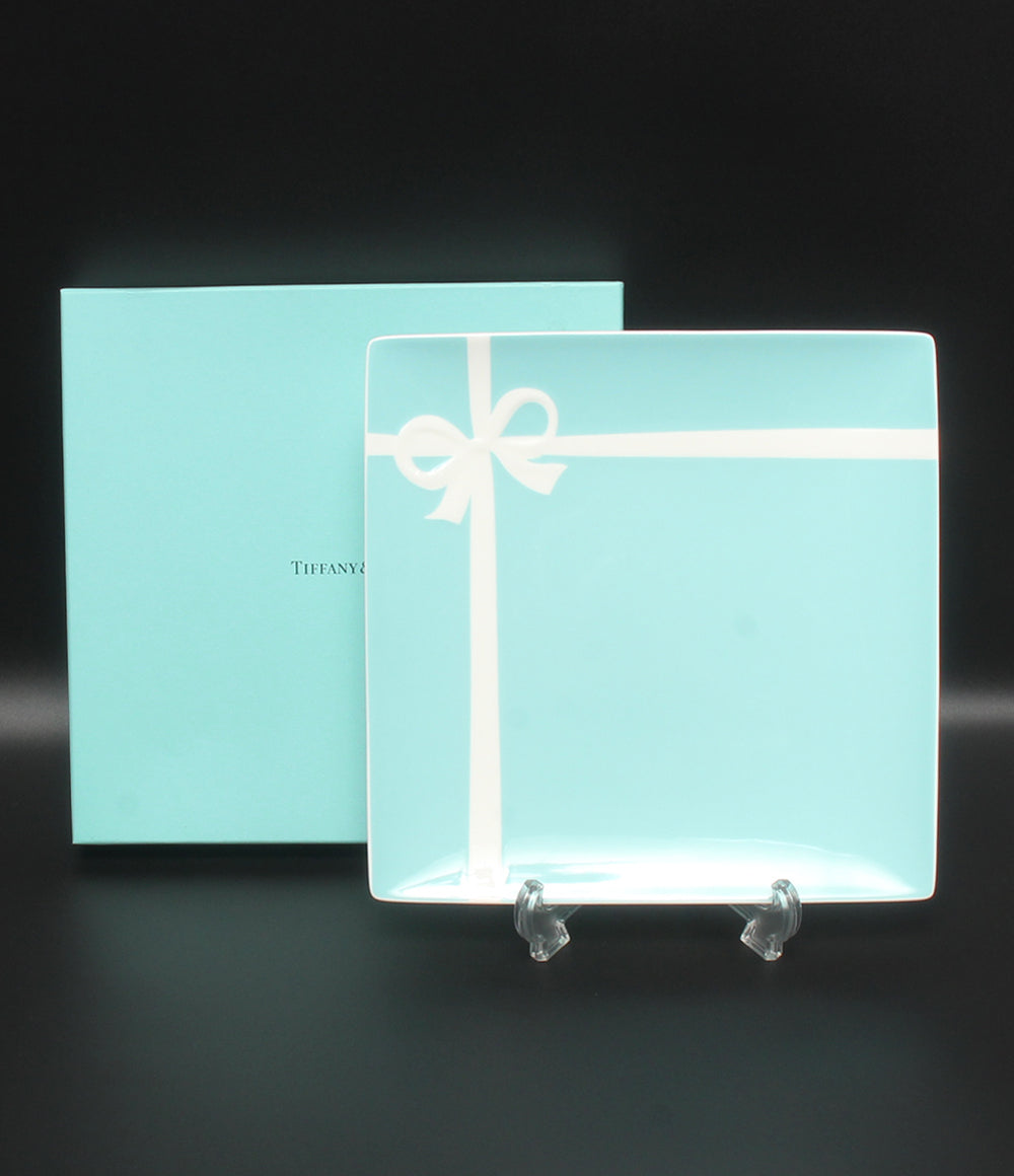 美品 Tiffany & Co. スクエアプレート 皿 24cm ブルーボックス ティファニー