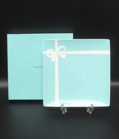 美品 Tiffany & Co. スクエアプレート 皿 24cm ブルーボックス ティファニー