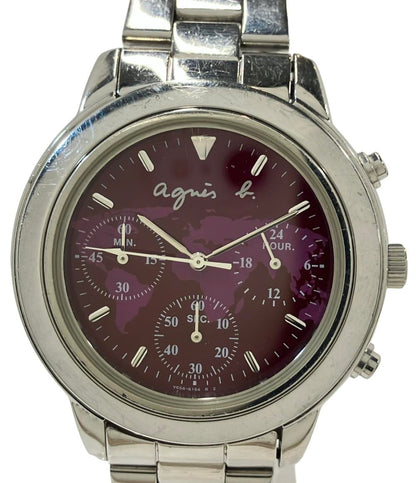 アニエスベー 腕時計 クオーツ レッドパープル V654-6100 レディース agnes b.