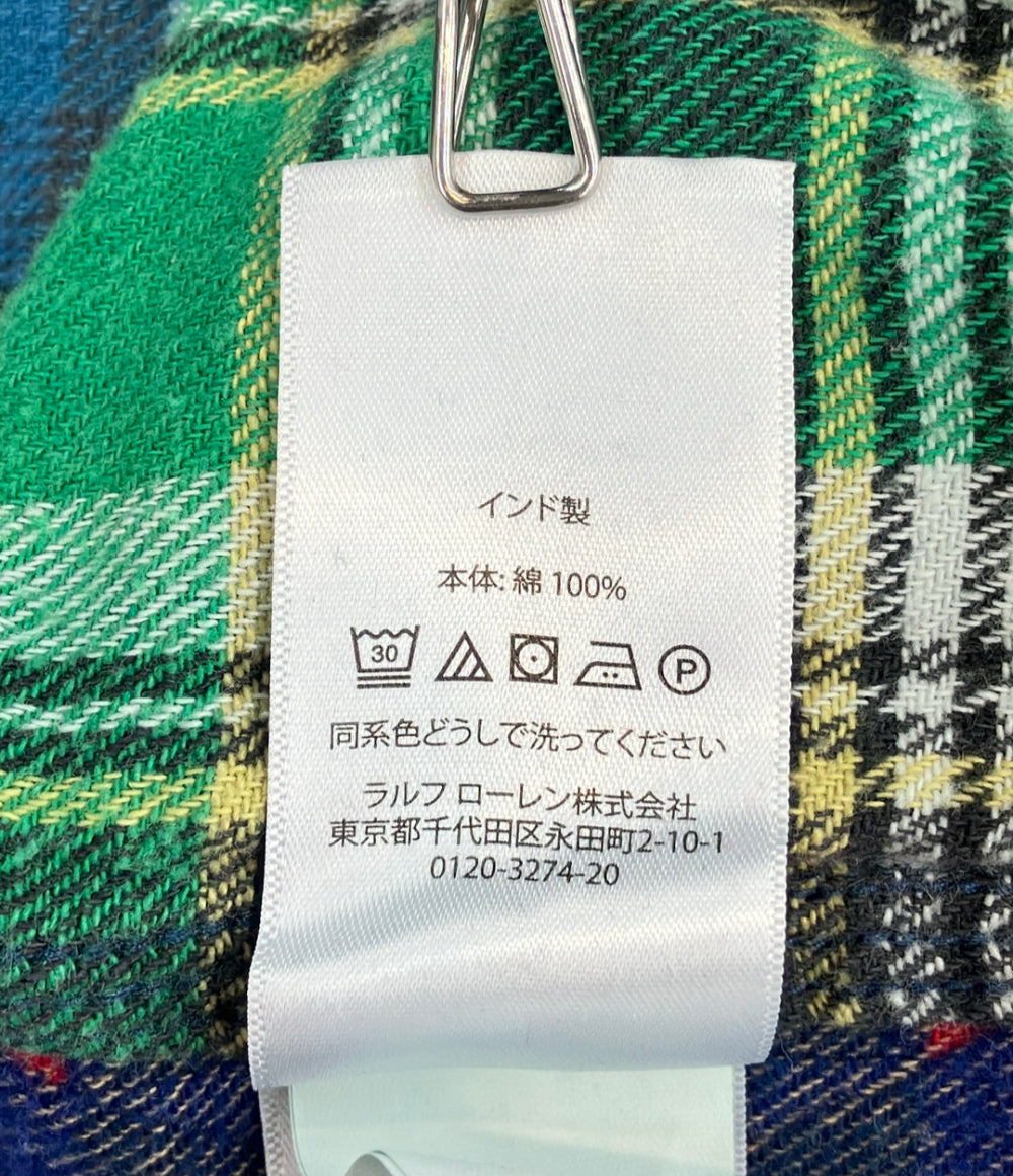POLO RALPH LAUREN 長袖 パッチワーク チェックシャツ メンズ SIZE L ポロ・ラルフローレン