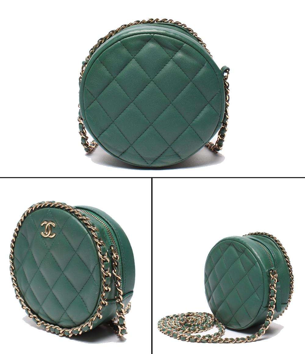 CHANEL チェーンショルダーバッグ ラウンド マトラッセ ゴールド金具 28番台 レディース シャネル