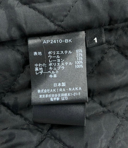 アキラナカ ノーカラージャケットSesilia front belt jacket AP2410-BK レディース SIZE 1 (S) AKIRANAKA