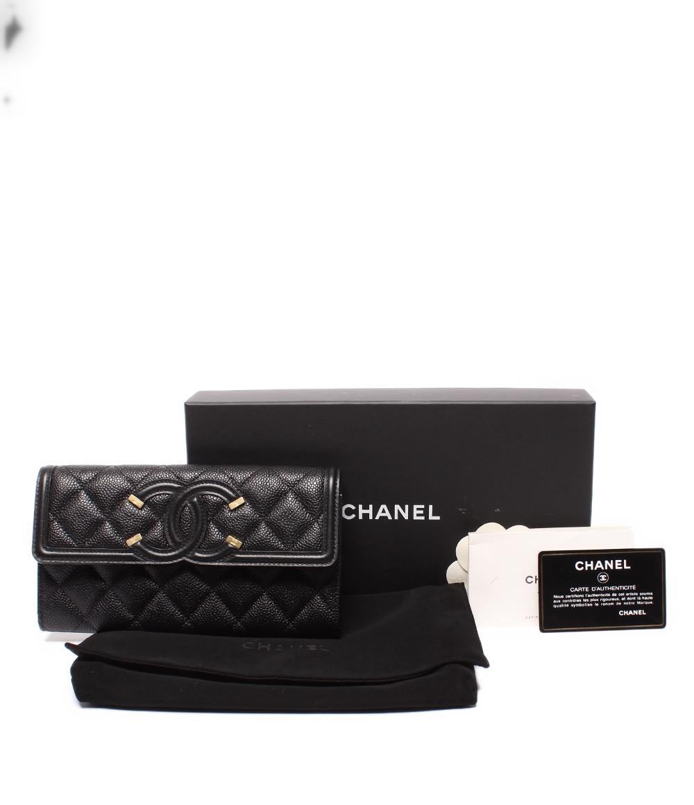 【CHANEL】シャネル キャビアスキン 長財布 ゴールド CHANEL（シャネル） 財布 マトラッセ レディース ブランド 長財布