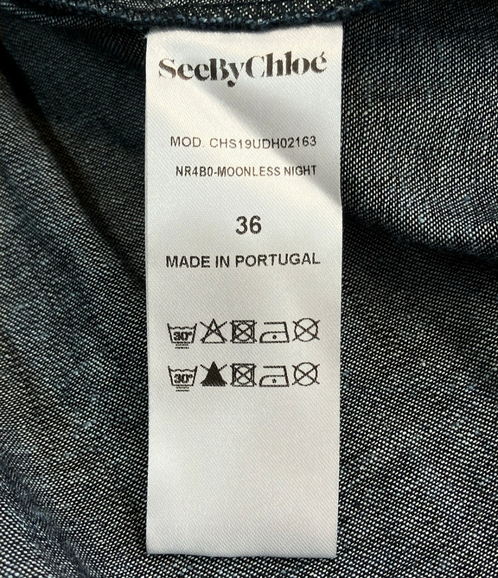 SEE BY CHLOE ノースリーブ デニム ブラウス CHS19UDH02163 レディース SIZE 36 シーバイクロエ