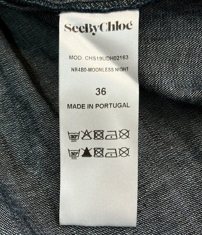 SEE BY CHLOE ノースリーブ デニム ブラウス CHS19UDH02163 レディース SIZE 36 シーバイクロエ