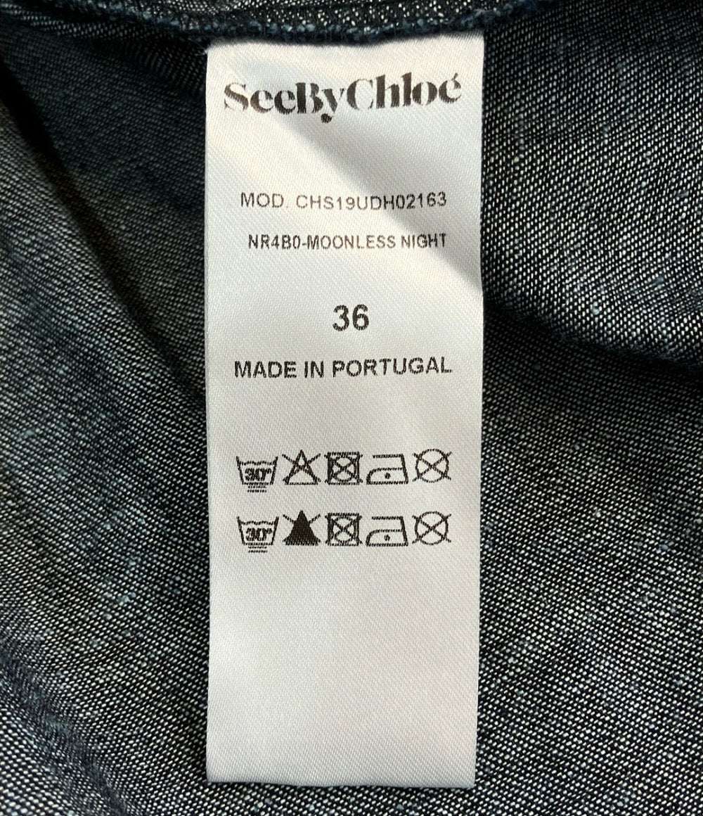 SEE BY CHLOE ノースリーブ デニム ブラウス CHS19UDH02163 レディース SIZE 36 シーバイクロエ