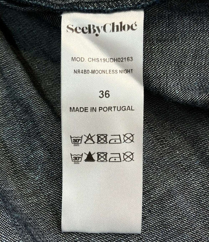 SEE BY CHLOE ノースリーブ デニム ブラウス CHS19UDH02163 レディース SIZE 36 シーバイクロエ