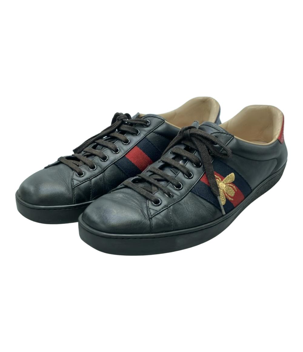訳あり GUCCI ローカットスニーカー エース ビー 429446 メンズ SIZE 8 1/2 27.5 グッチ