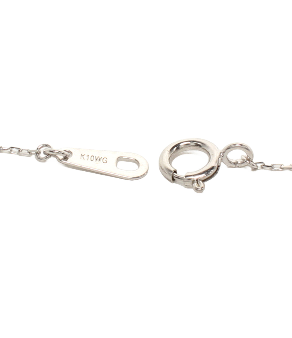 美品 ネックレス K10WG アレキサンドライト 0.02ct ダイヤ 0.01ct レディース