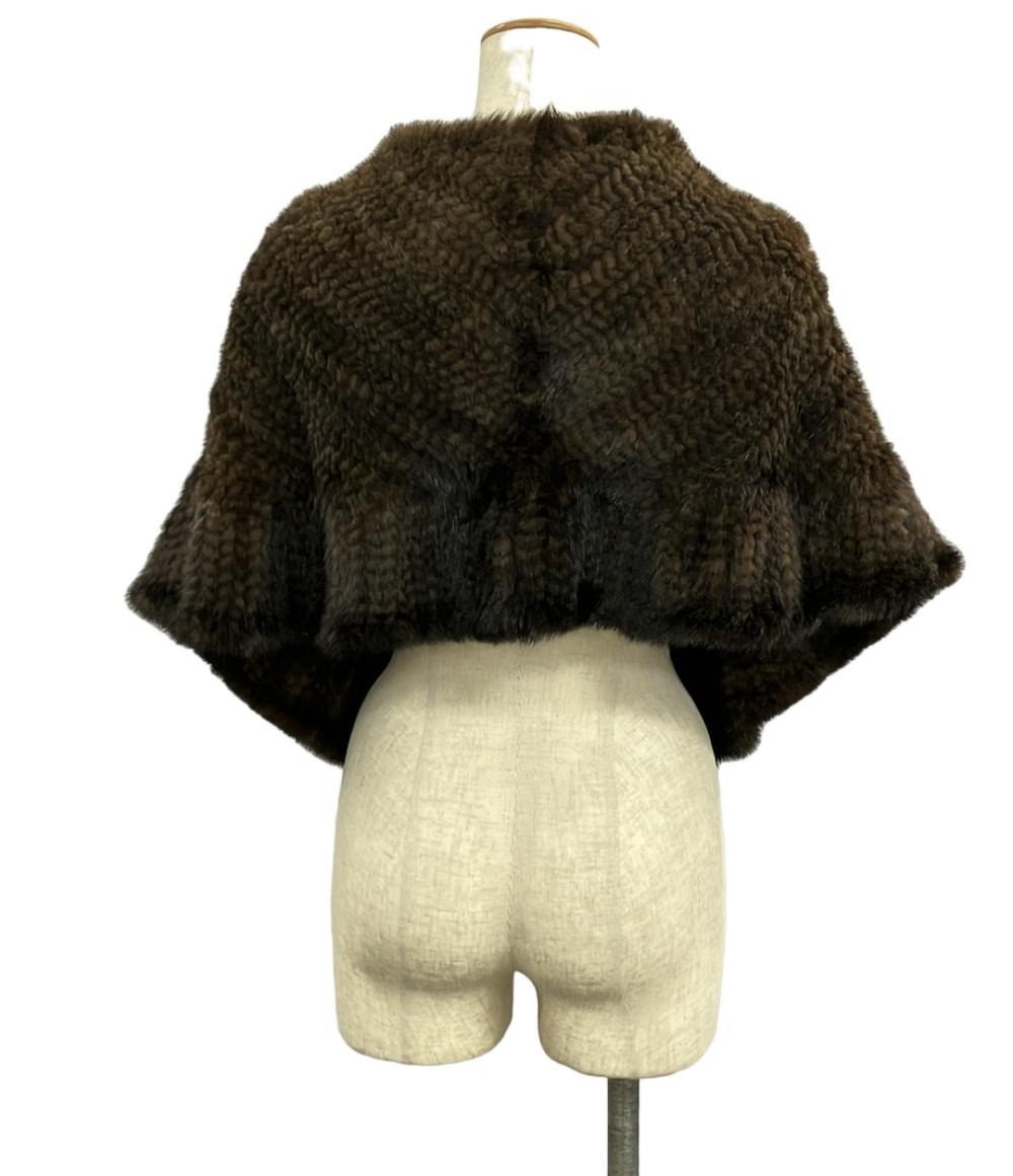 美品 ミンクポンチョ レディース SIZE M〜L (L)